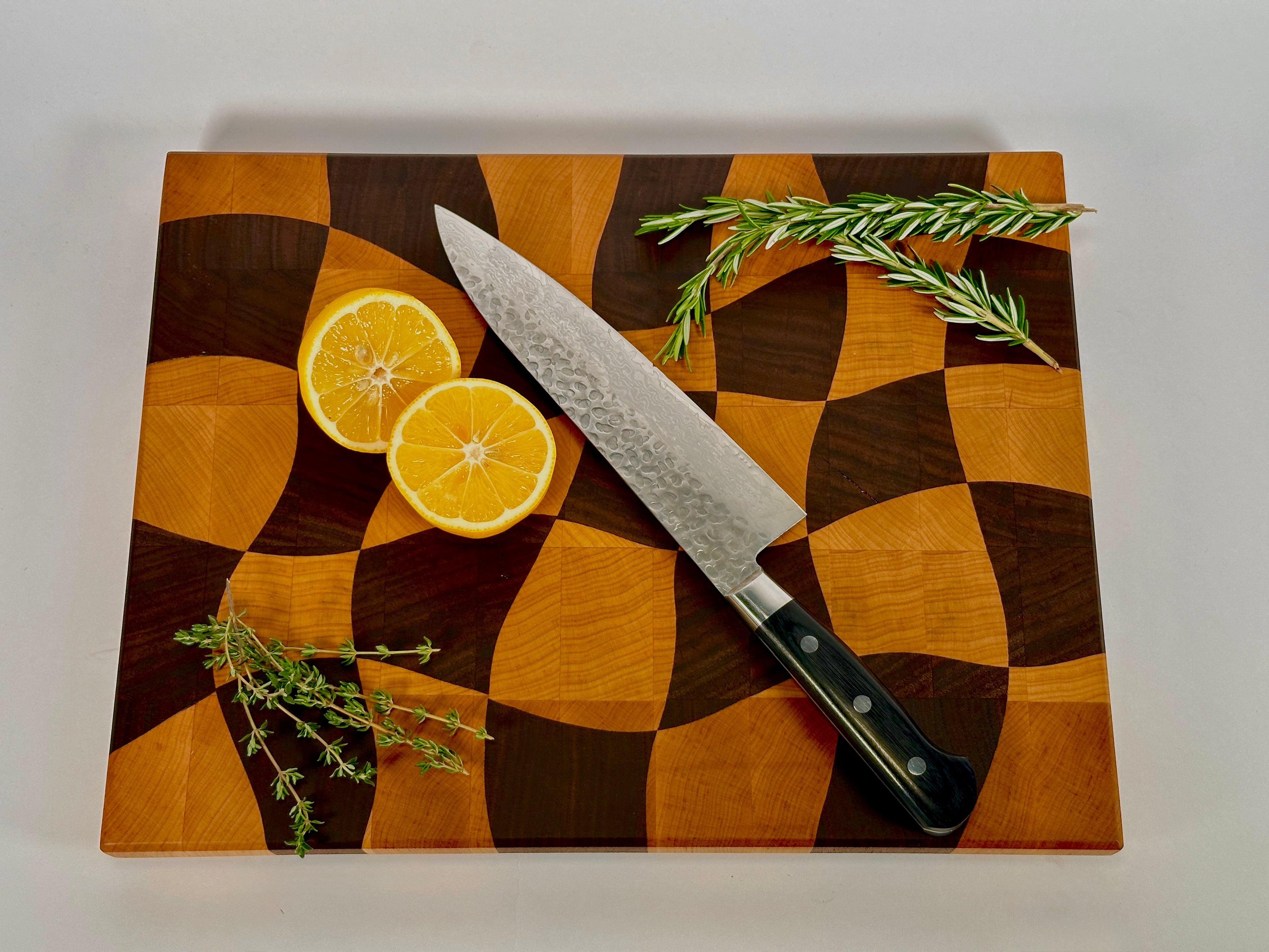 Wave Check - End Grain Cutting Board