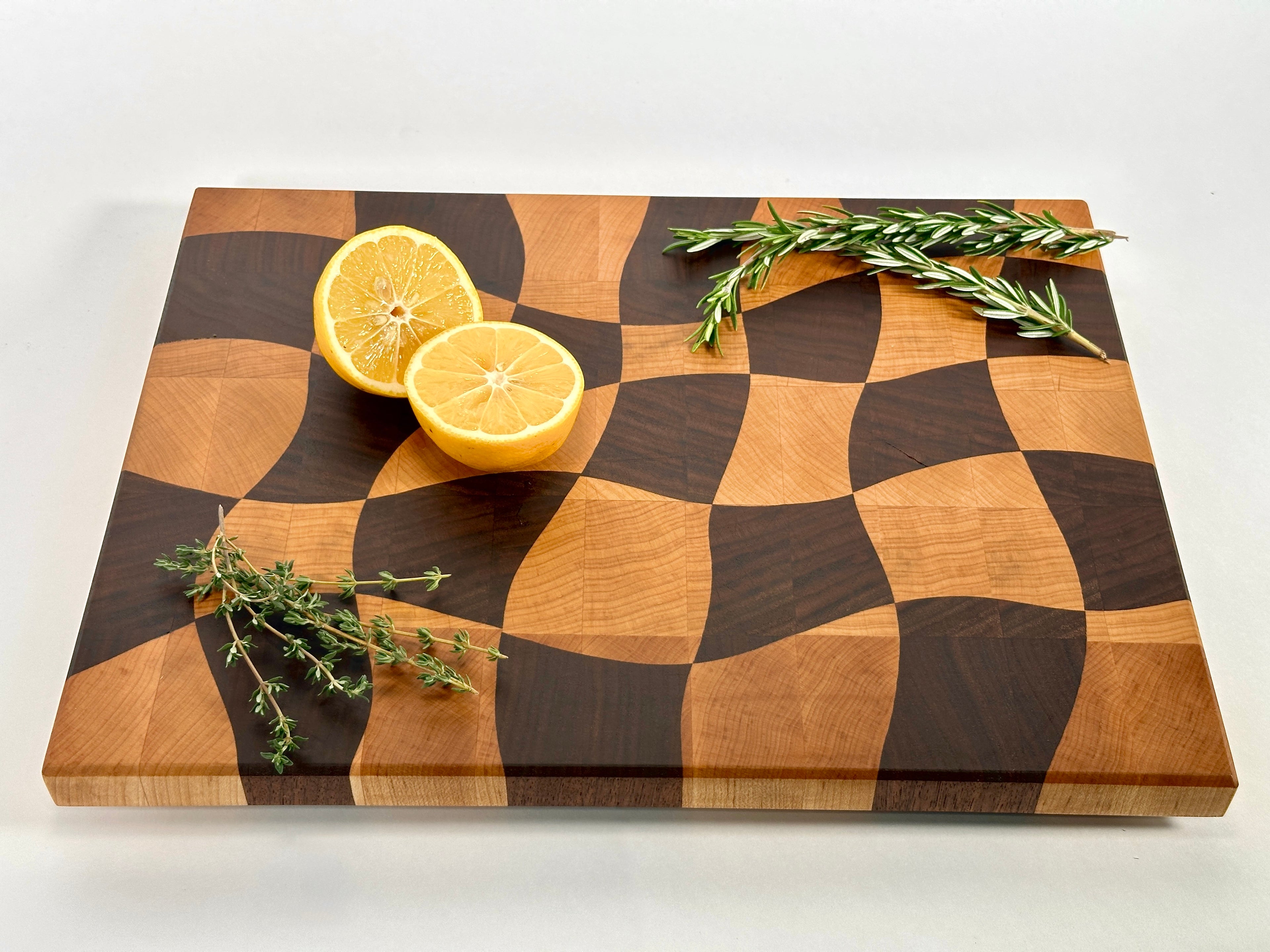 Wave Check - End Grain Cutting Board