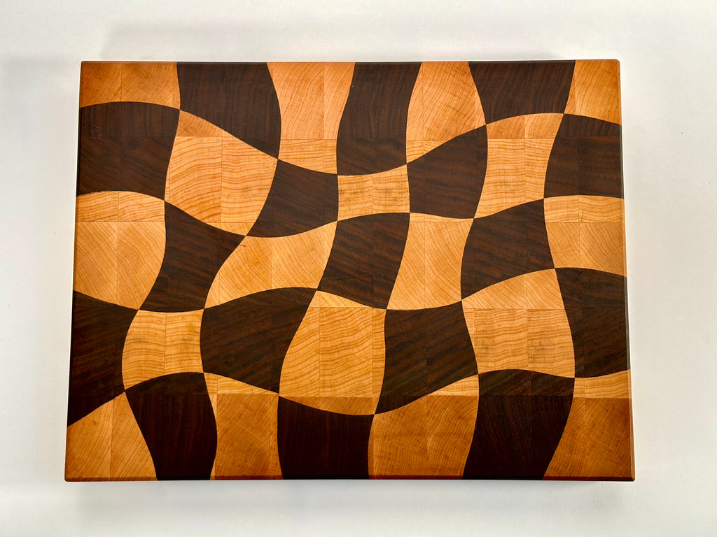 Wave Check - End Grain Cutting Board
