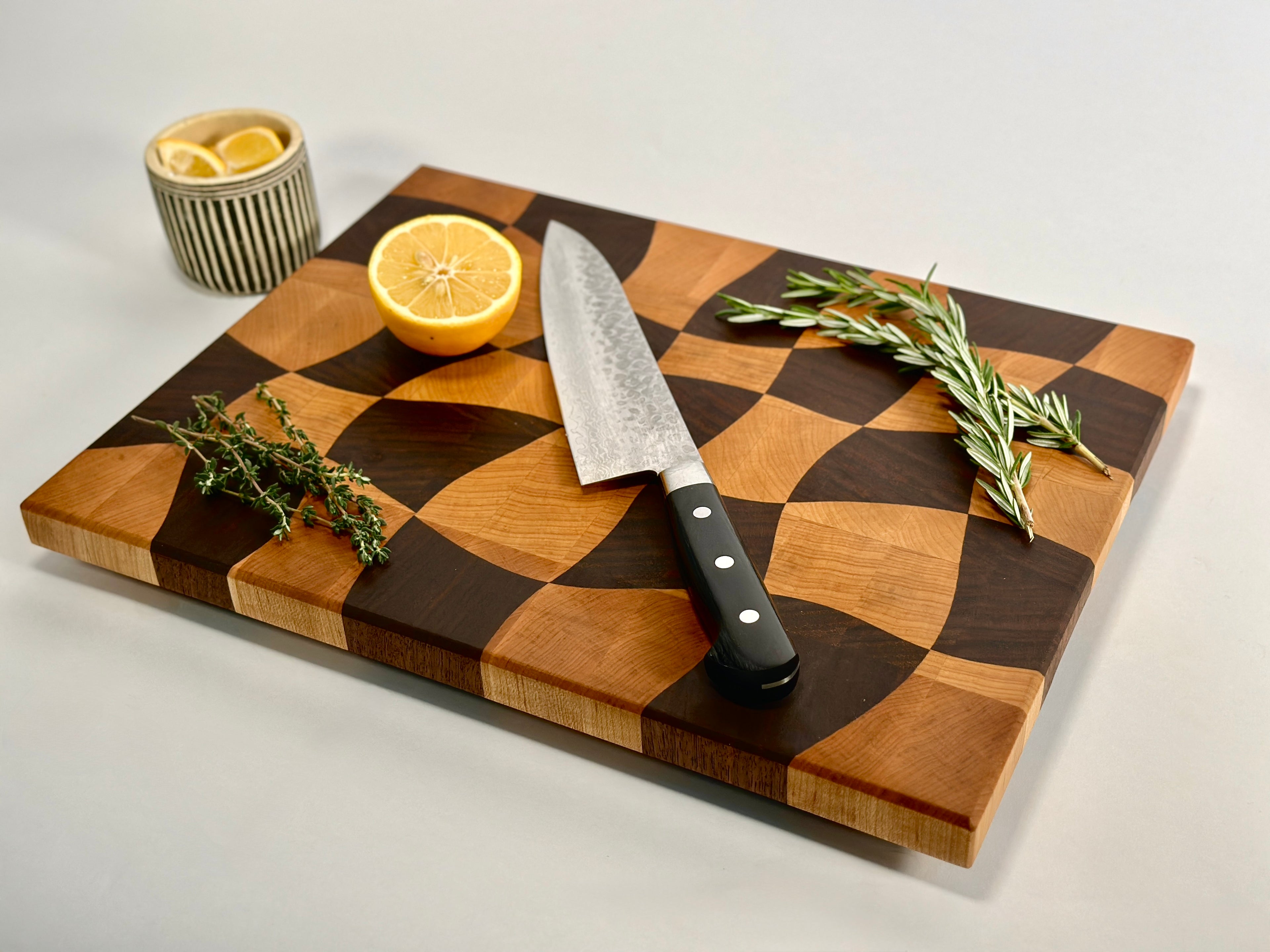 Wave Check - End Grain Cutting Board