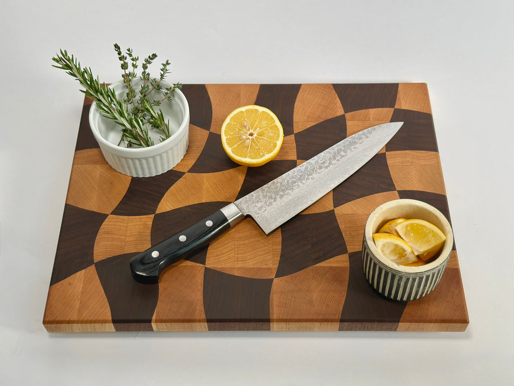 Wave Check - End Grain Cutting Board