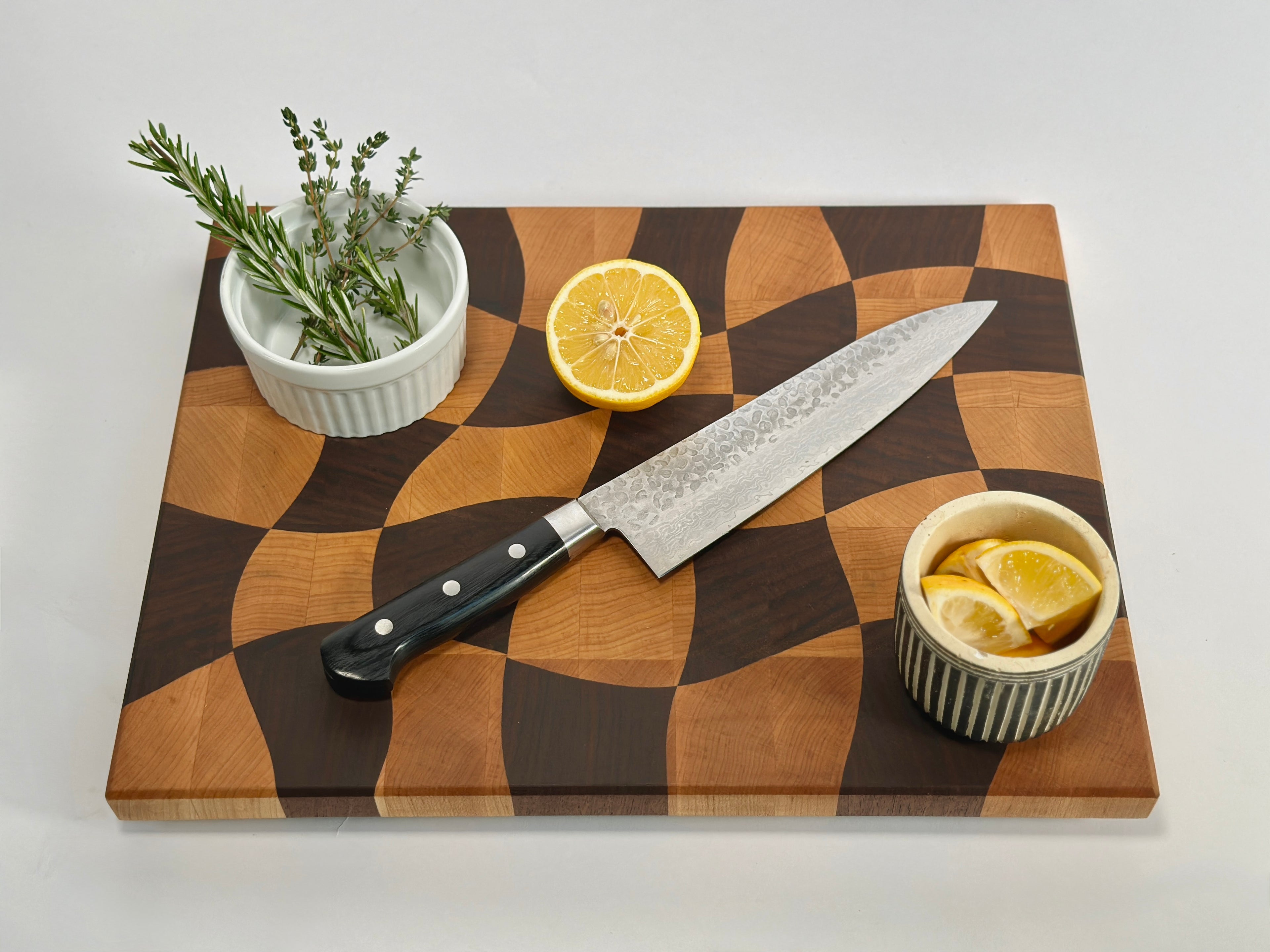 Wave Check - End Grain Cutting Board