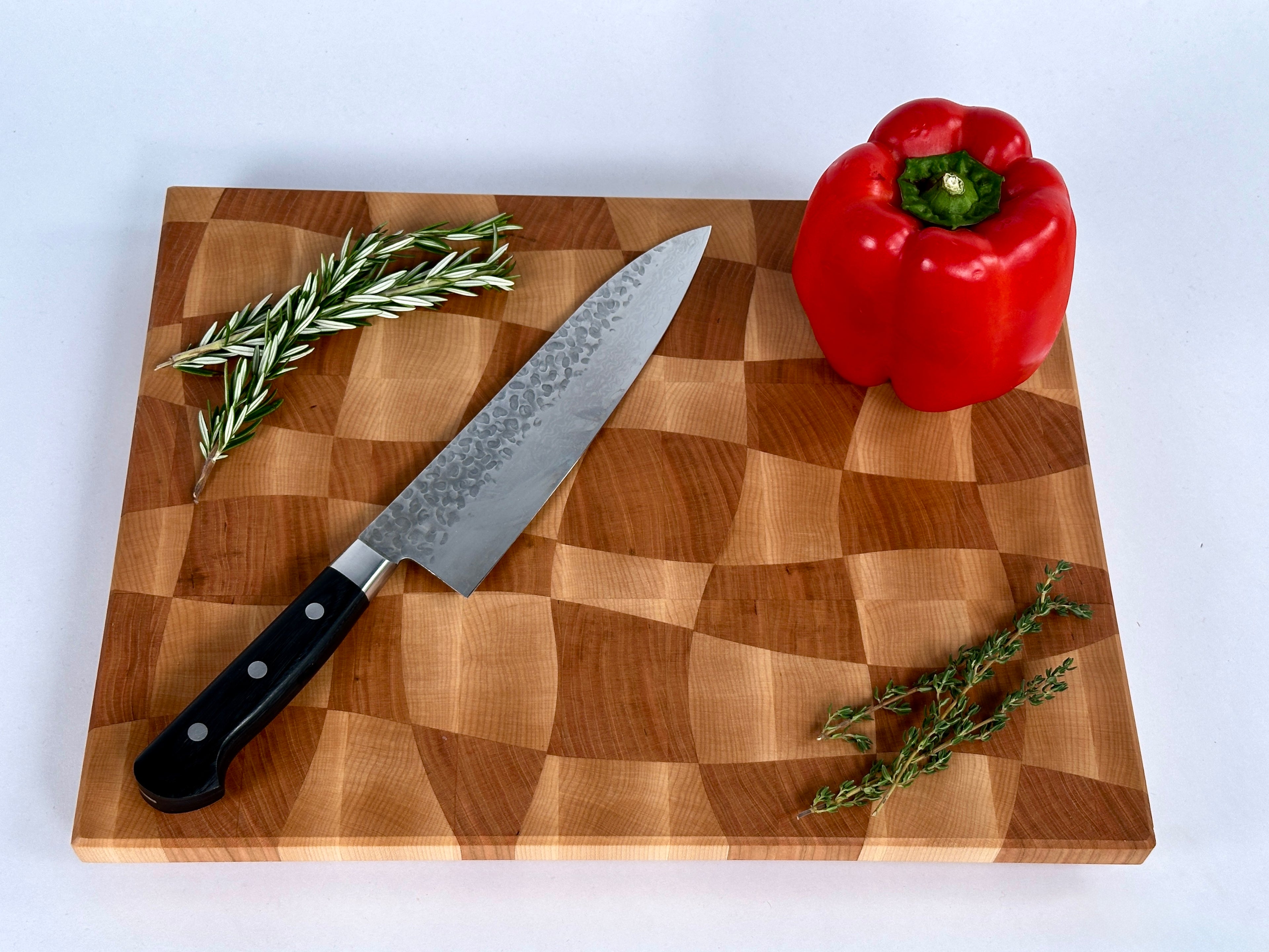 Wave Check - End Grain Cutting Board
