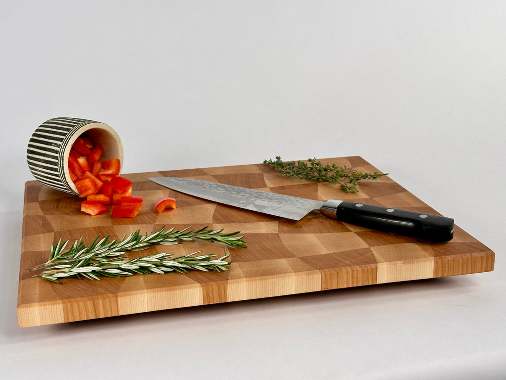 Wave Check - End Grain Cutting Board