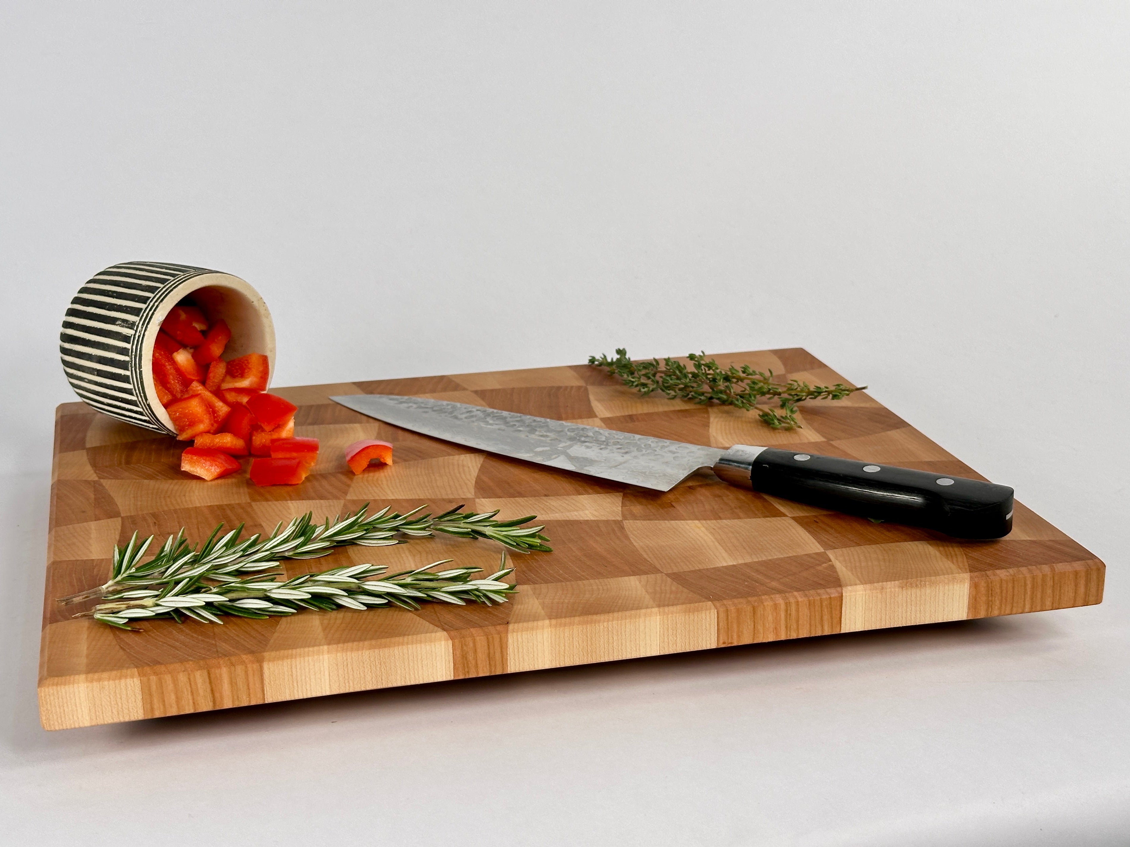 Wave Check - End Grain Cutting Board