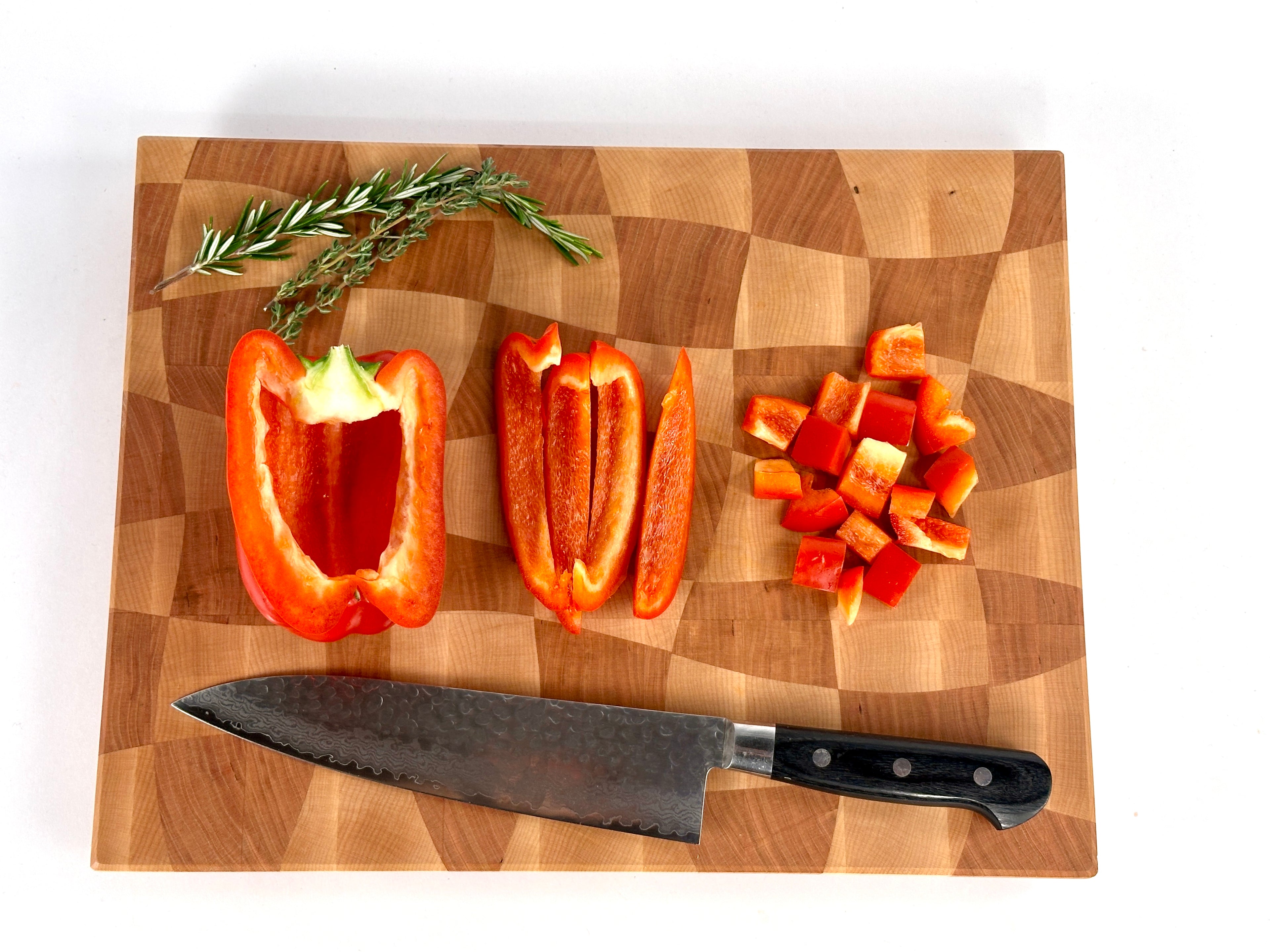 Wave Check - End Grain Cutting Board