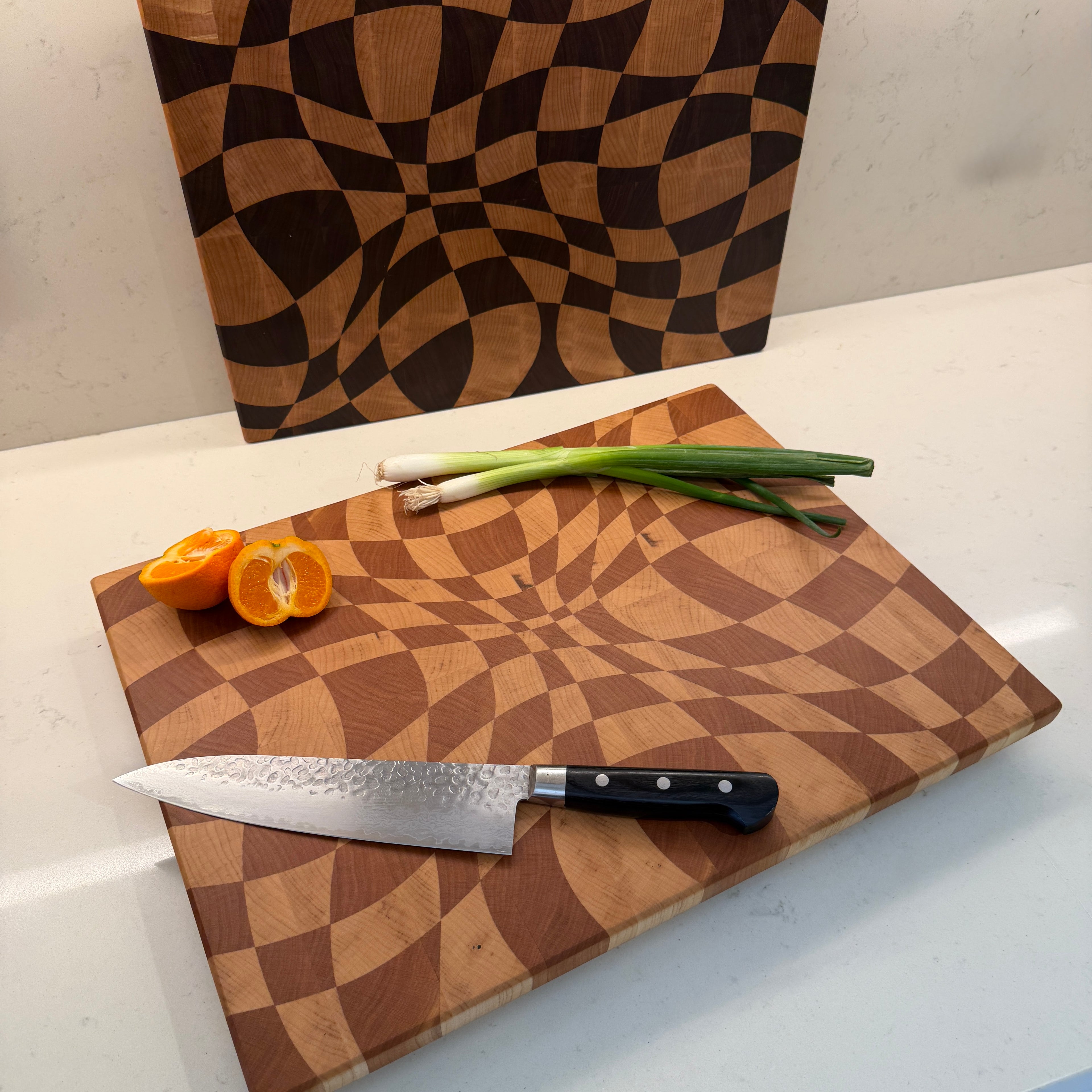 Wave Check - End Grain Cutting Board