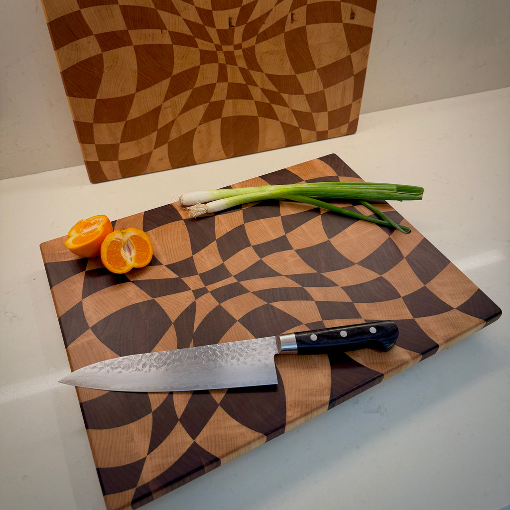 Wave Check - End Grain Cutting Board