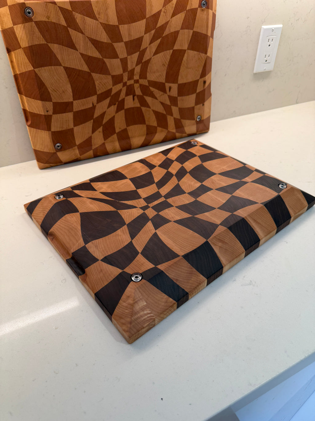 Wave Check - End Grain Cutting Board